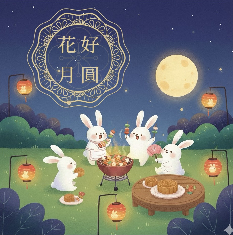 桃園區冠倫牙醫診所_中秋節賀卡